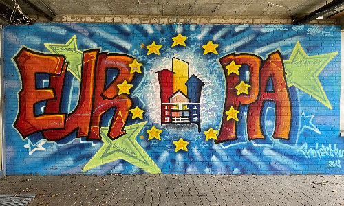 Ein Graffiti mit dem Schriftzug Europa